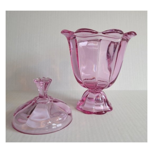 Viking Epic Petal Footed Candy Jar in Rare Thistle Pink color - Picture 5 of 6